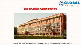 List of College Administrators
