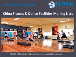 China Fitness & Dance Facilities Mailing Lists