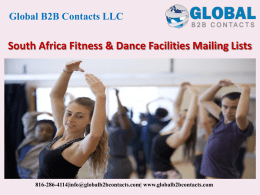 South Africa Fitness & Dance Facilities Mailing Lists