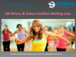 UK Fitness & Dance Facilities Mailing Lists