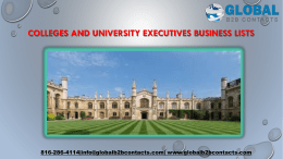 Colleges and University Executives Business Lists