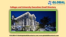 Colleges and University Executives Email Directory