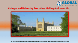 Colleges and University Executives Mailing Addresses List