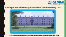 Colleges and University Executives Telemarketing List