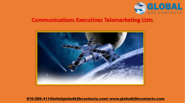 Communications Executives Telemarketing Lists