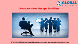 Communications Manager Email Lists