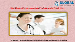 Healthcare Communication Professionals Email Lists