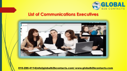 List of Communications Executives