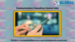 Communications Executives Contact Lists