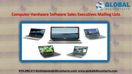 Computer Hardware Software Sales Executives Mailing Lists