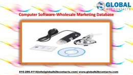 Computer Software-Wholesale Marketing Database