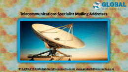 Telecommunications Specialist Mailing Addresses