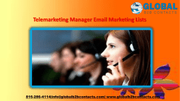 Telemarketing Manager Email Marketing Lists