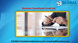 Business Consultants Email List