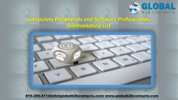 Computers Peripherals and Software Professionals Telemarketing List