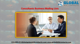 Consultants Business Mailing Lists