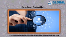 Consultants Contact Lists