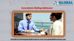 Consultants Mailing Addresses