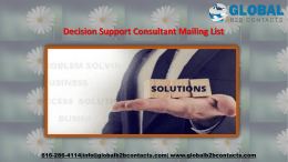 Decision Support Consultant Mailing List
