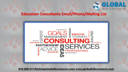 Education Consultants Email,PhoneMailing List