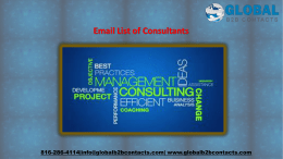 Email List of Consultants