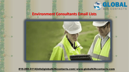 Environment Consultants Email Lists
