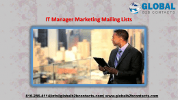 IT Manager Marketing Mailing Lists