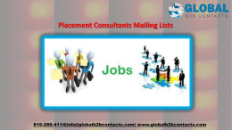 Placement Consultants Mailing Lists