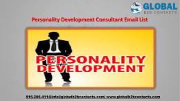 Personality Development Consultant Email List