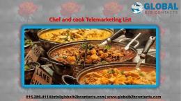 Chef and cook Telemarketing List
