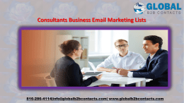 Consultants Business Email Marketing Lists