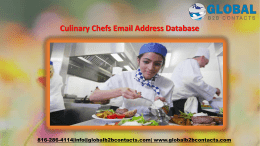 Culinary Chefs Email Address Database