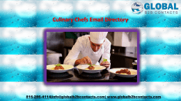 Culinary Chefs Email Directory