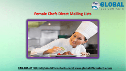 Female Chefs Direct Mailing Lists