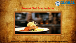 Gourmet Chefs Sales Leads List