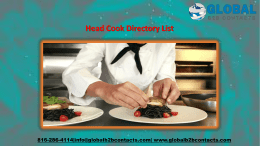 Head Cook Directory List