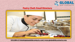 Pastry Chefs Email Directory