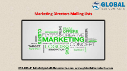 Marketing Directors Mailing Lists