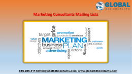 Marketing Consultants Mailing Lists