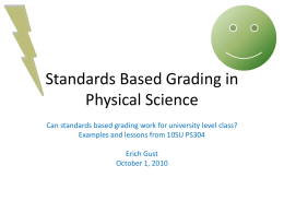 Standards Based Grading in Physical Science