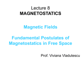 Lecture 7 MAGNETOSTATICS
