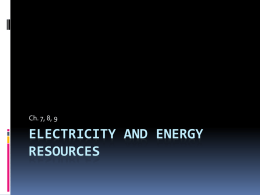 Electricity and Energy Resources