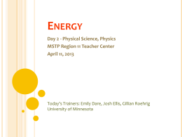 Physics Energy - Region 11 Math and Science Teacher