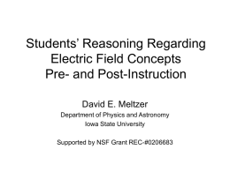 Pre-Instruction - PhysicsEducation.net