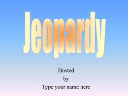 Use this Jeopardy game to study for the Electricity