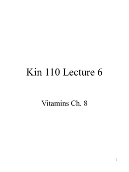 Kin 110 Lecture 6