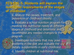 Childhood Nutrition PowerPoint