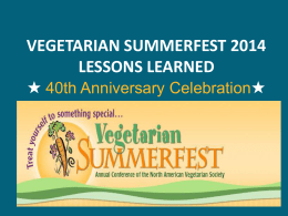 Vegetarian Summerfest Presentation07.2014