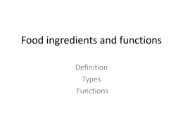 Lecture Food ingredients and functionsx