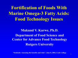 Fortification of Foods with Marine Omega-3 Fatty Acids